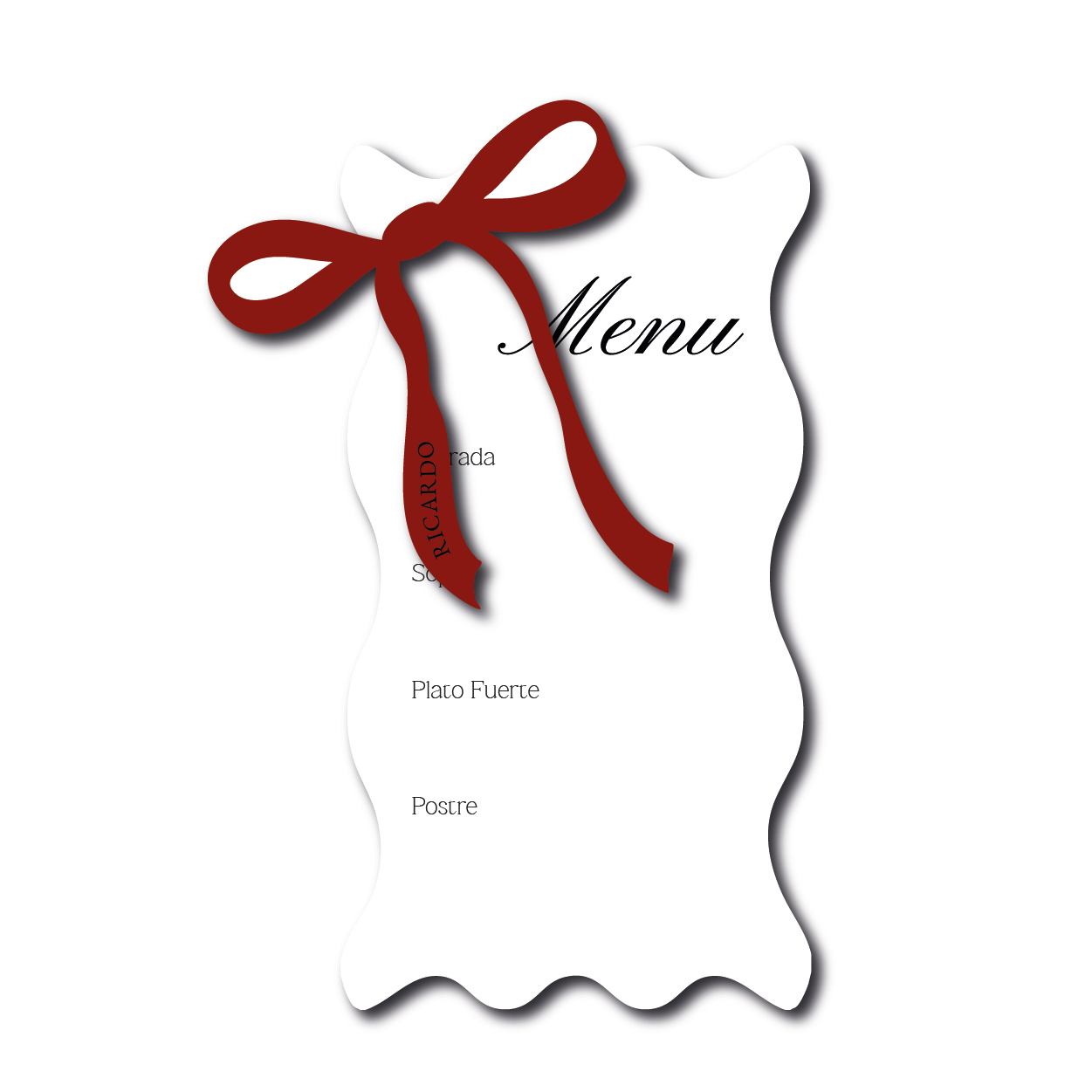 Menú + name tag Set Xmas Bow