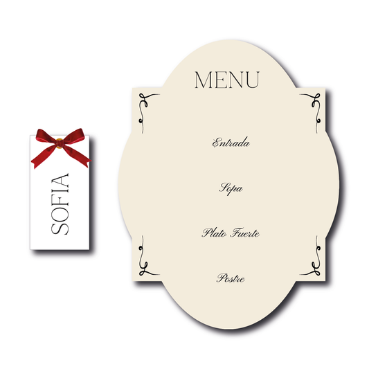 Menu + name tag Set Nochebuena