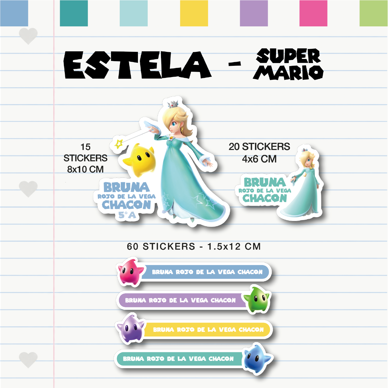 Set Escolar Estela Super Mario