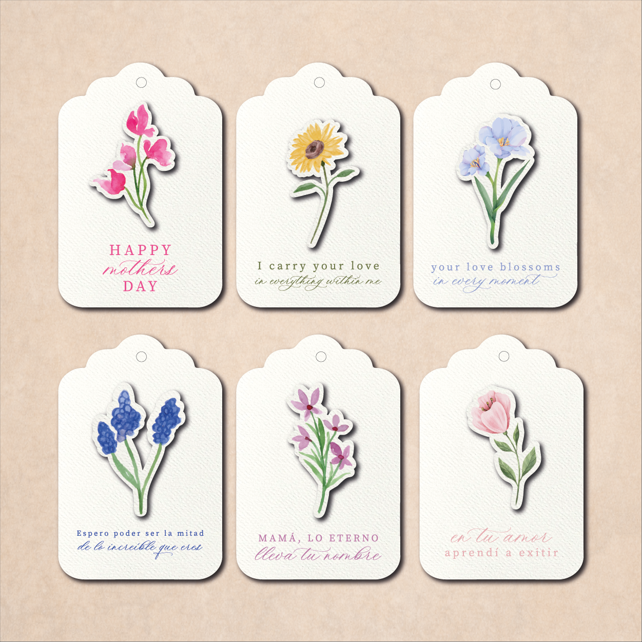 Tags 3D - Blooming Mom