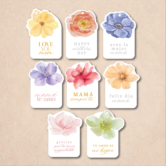 Tags con Foil - Blooming Mom