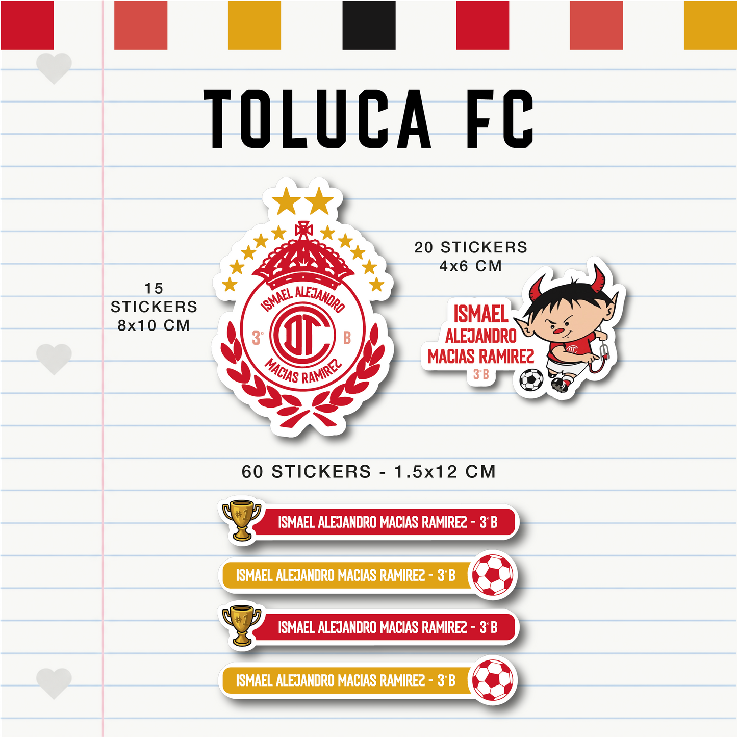 Set Escolar Toluca Diablos