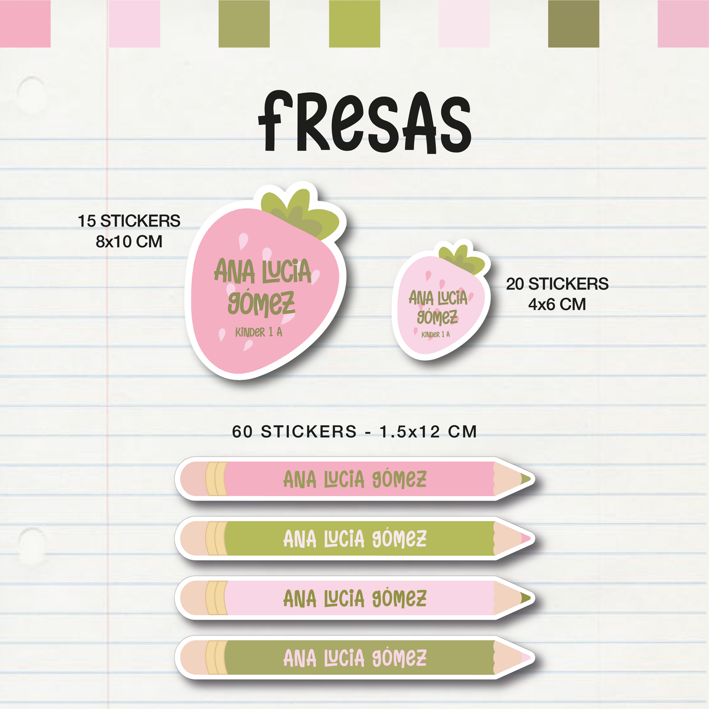 Set Escolar Fresas