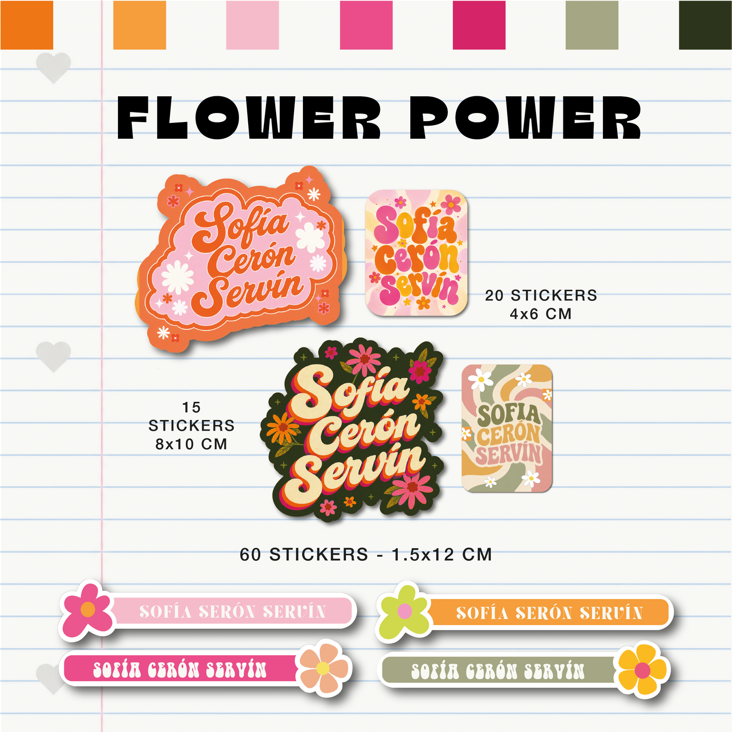 Set Escolar Flower Power