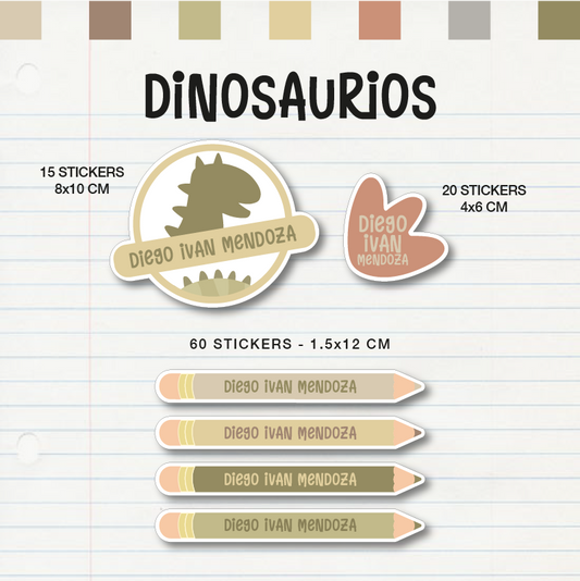 Set Escolar Dinosaurios