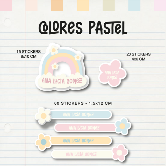 Set Escolar Colores Pastel