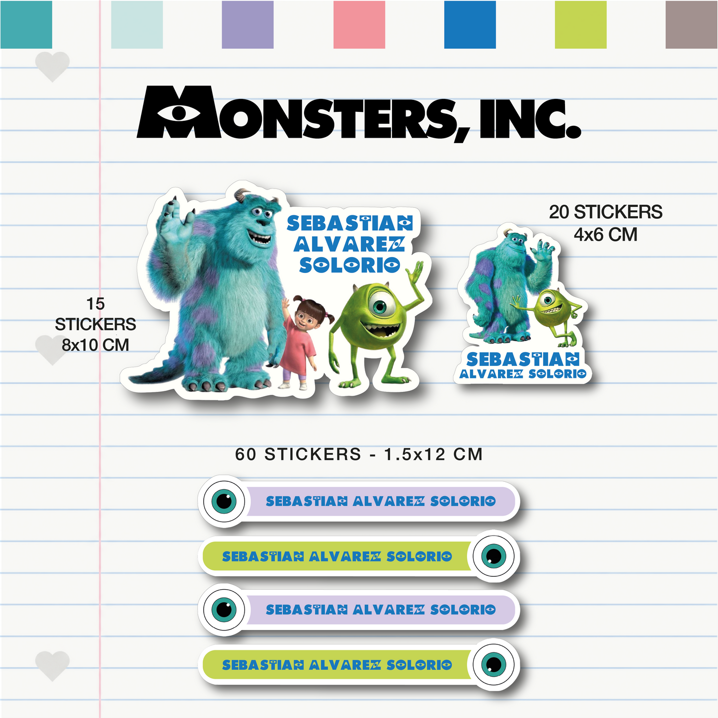 Set Escolar Monsters Inc