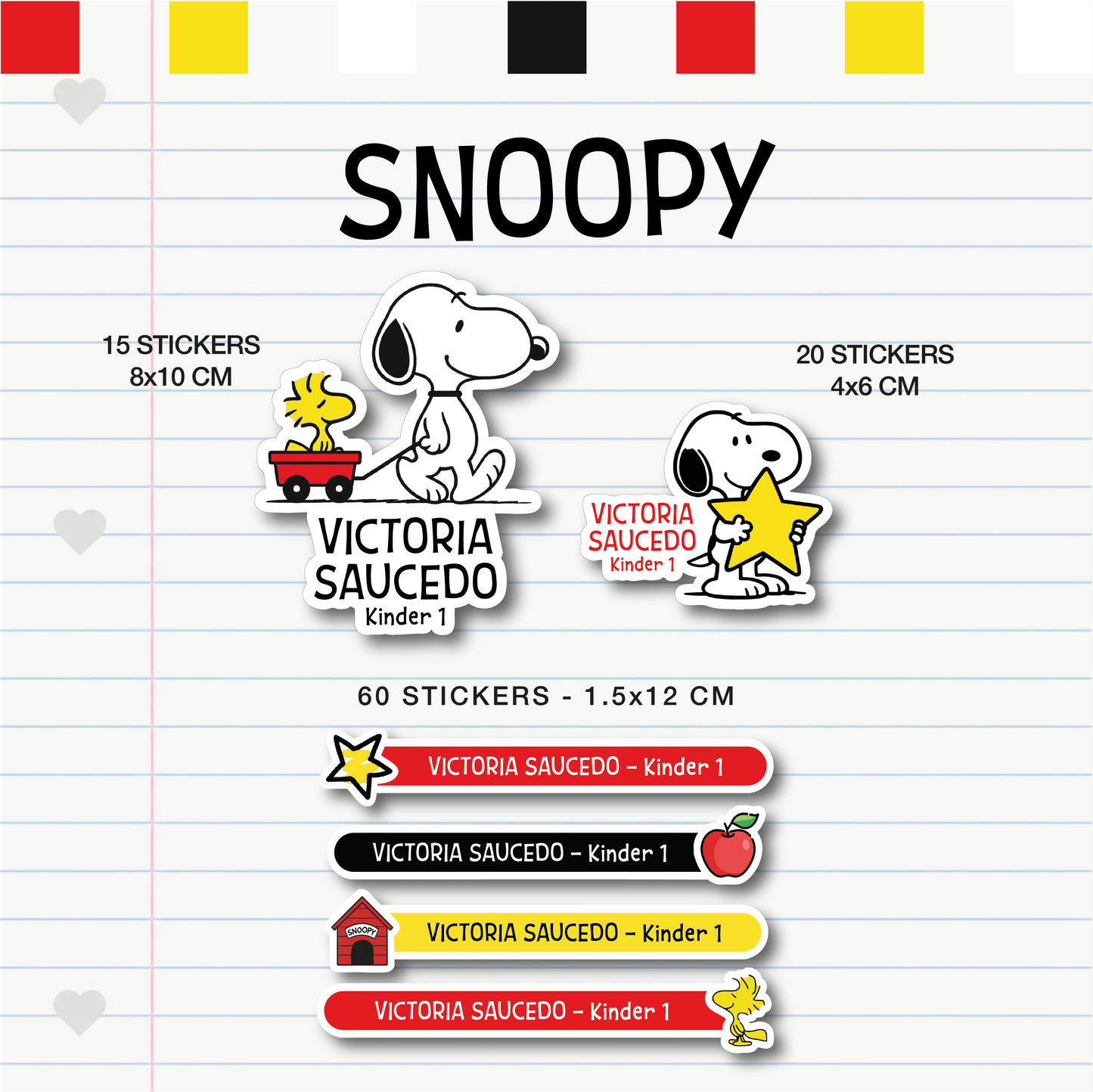 Set Escolar Snoopy
