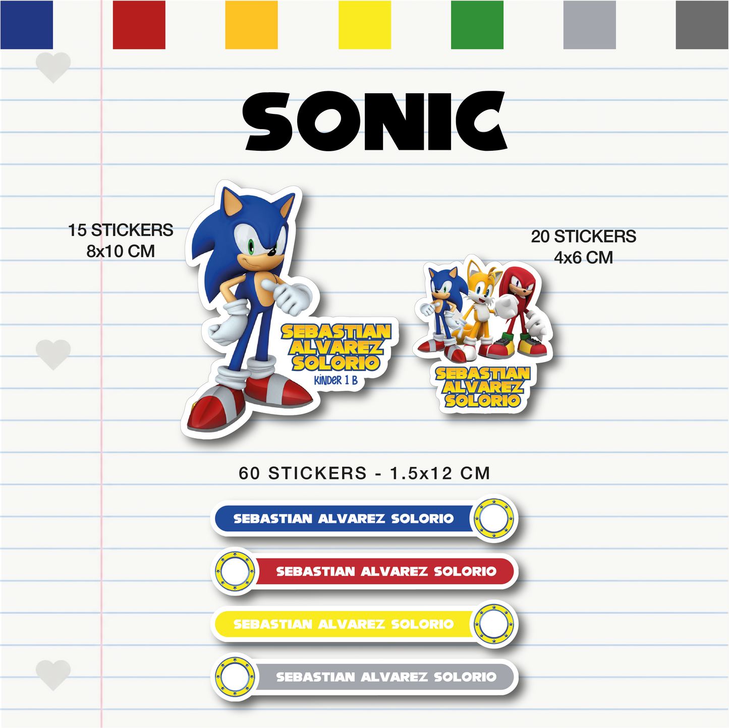 Set Escolar Sonic